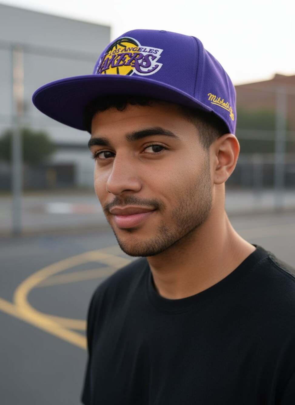 Mitchell & Ness Los Angeles Lakers Area Code Snapback Purple Hat